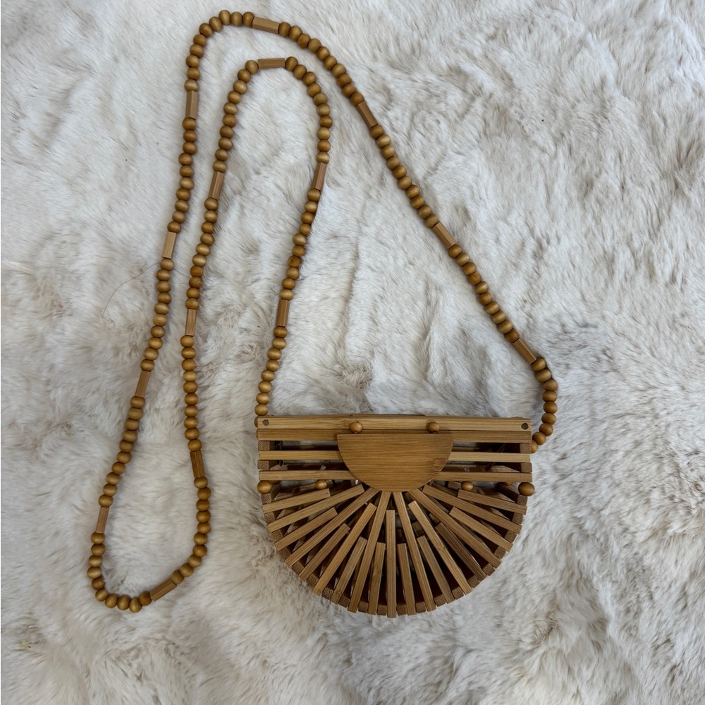Mini Wooden Crossbody Bag